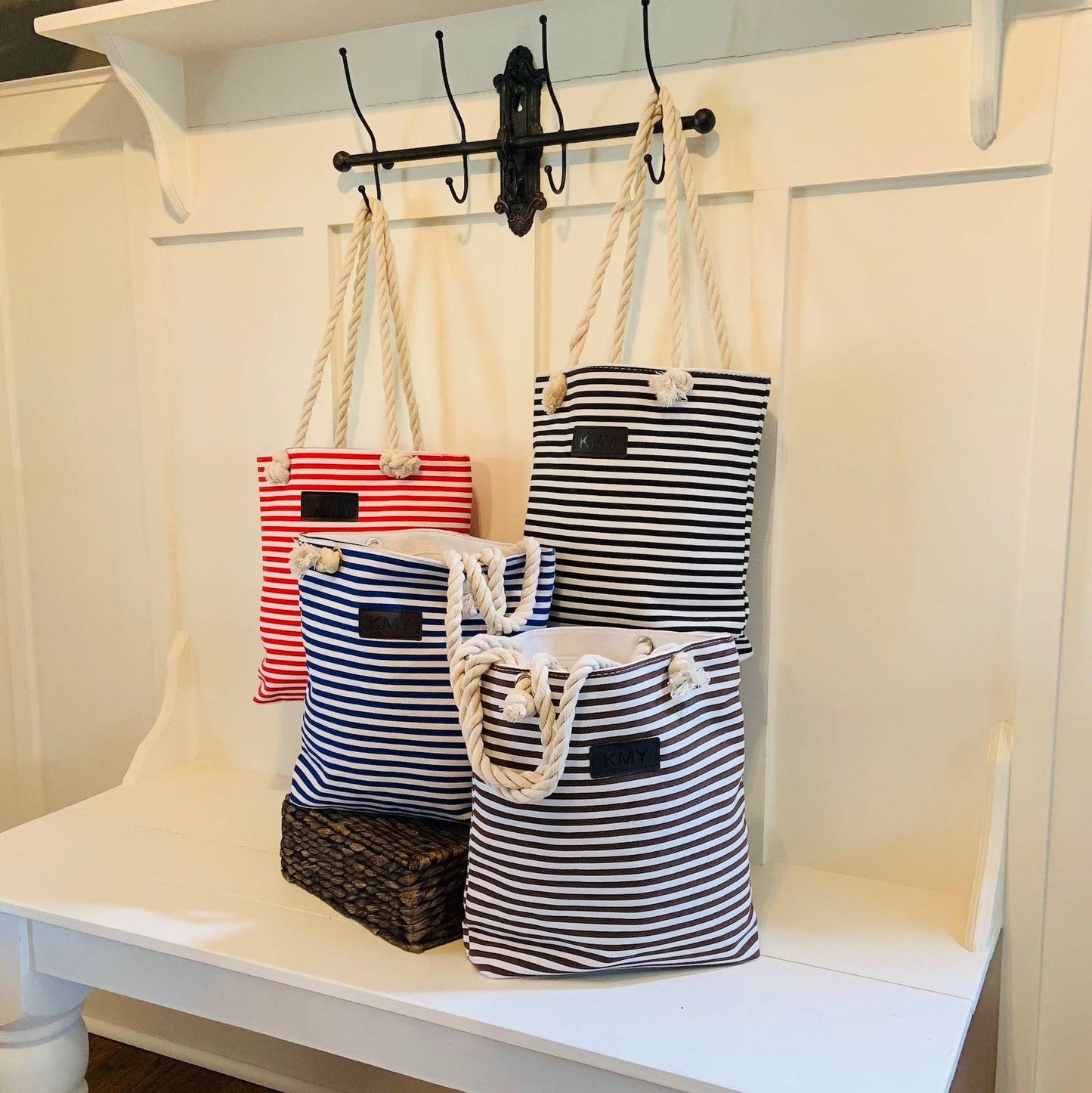 Chic Striped Canvas Tote Bag for Everyday Essentials