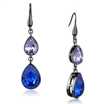 TK2706 - IP Light Black Stainless Steel Earrings with Top