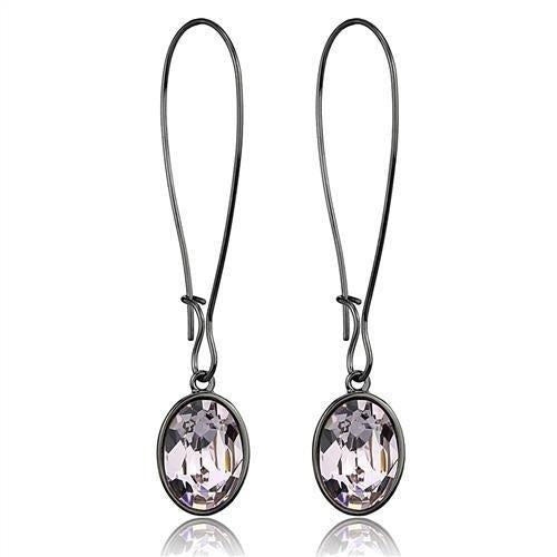 TK2719 - IP Light Black Stainless Steel Earrings with Top