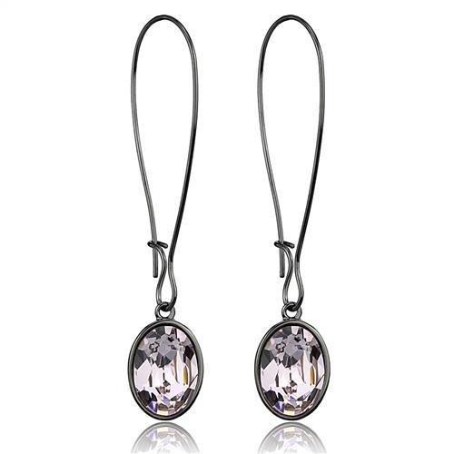 TK2719 - IP Light Black Stainless Steel Earrings with Top