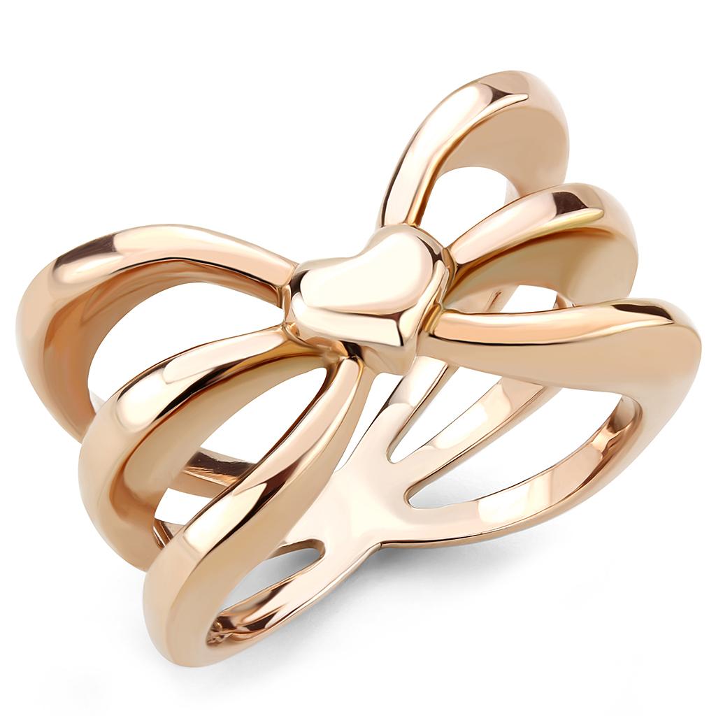 TK3575 - IP Rose Gold Stainless Steel Ring Without Stone