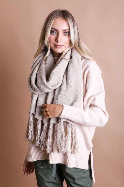 Ultra-Soft Boucle Tassel Scarf - Stylemz