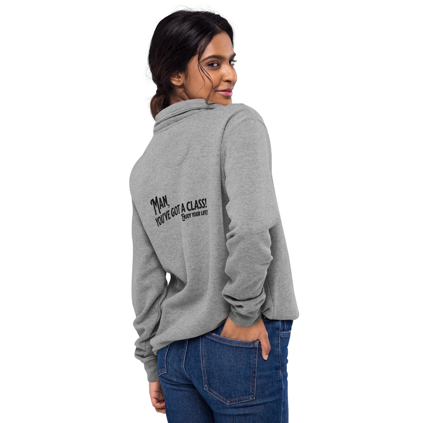 Man, you've got a class Unisex fleece embroidery pullover  - Korea  - StyleMZ