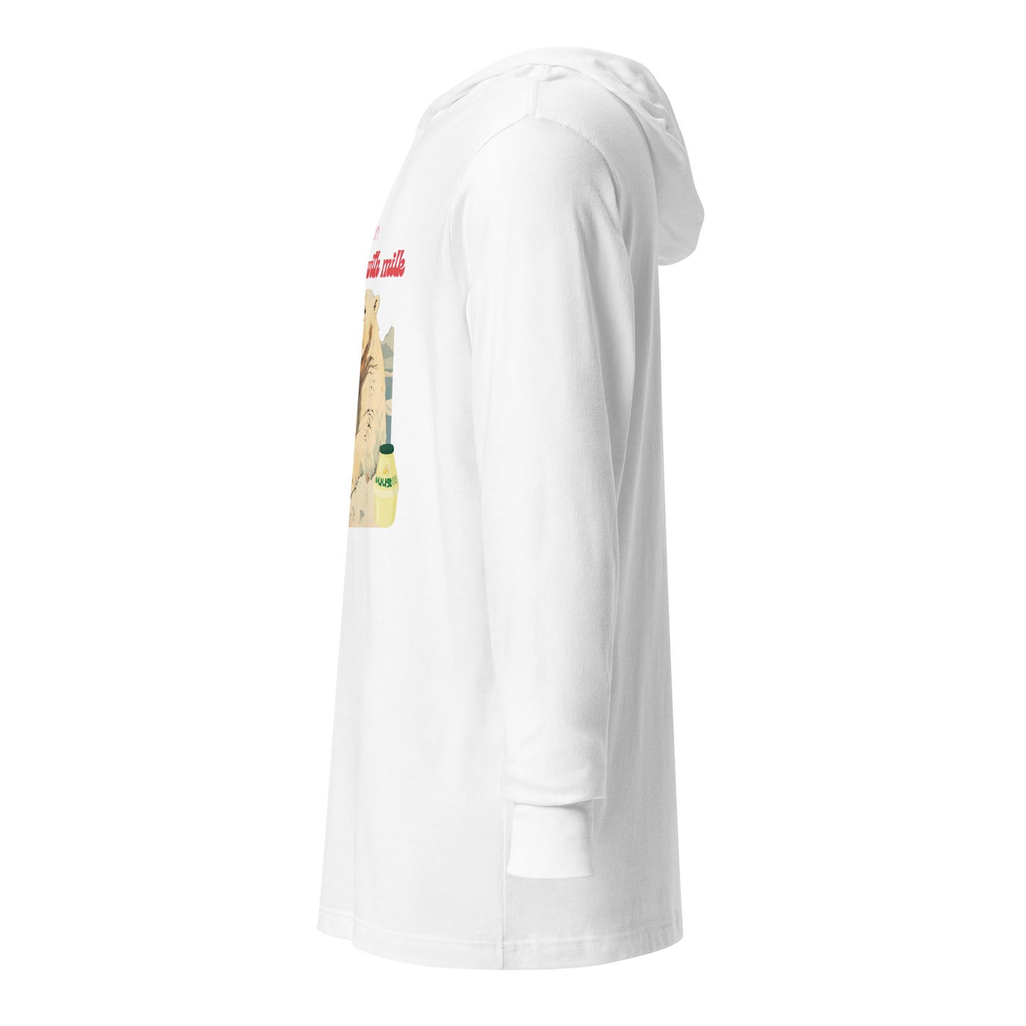 Korea -  Cool down with milk Hooded long-sleeve tee  - StyleMZ