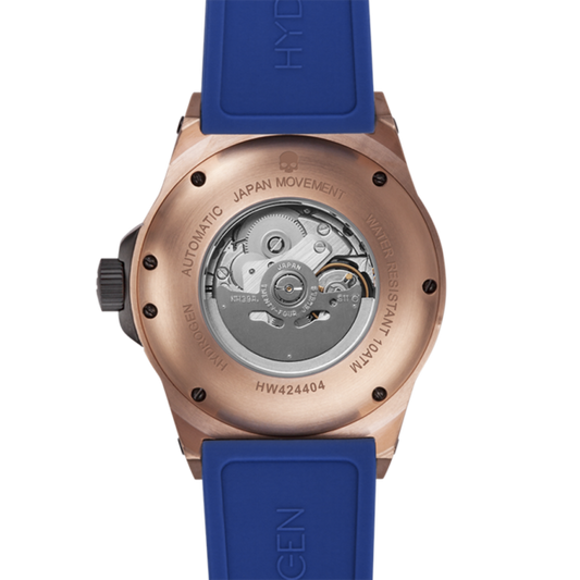 Vento Blue Rose Gold Watch with Blue Silicone Strap