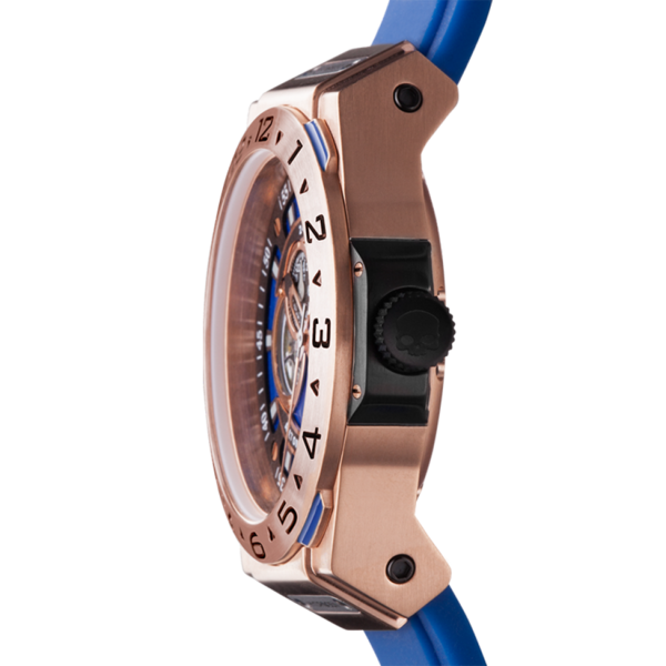 Vento Blue Rose Gold Watch with Blue Silicone Strap