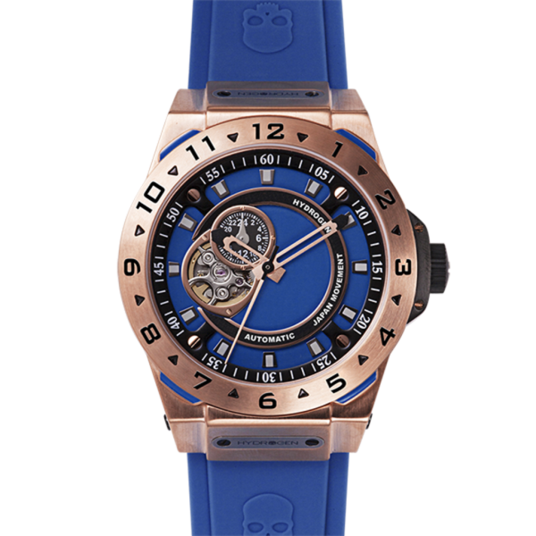 Vento Blue Rose Gold Watch with Blue Silicone Strap