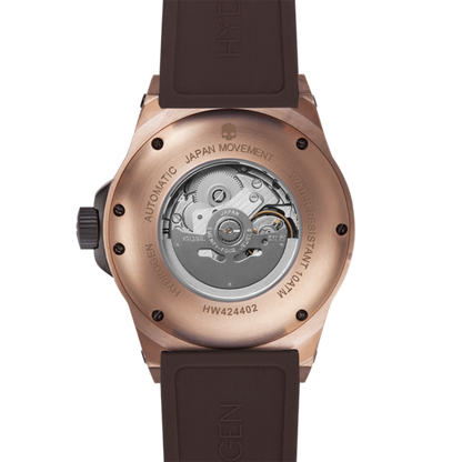 Vento Brown Rose Gold Automatic Watch with Silicone Strap