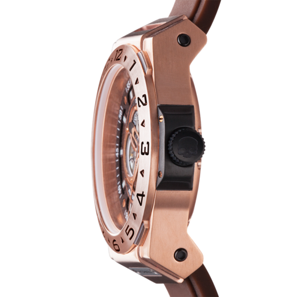 Vento Brown Rose Gold Automatic Watch with Silicone Strap