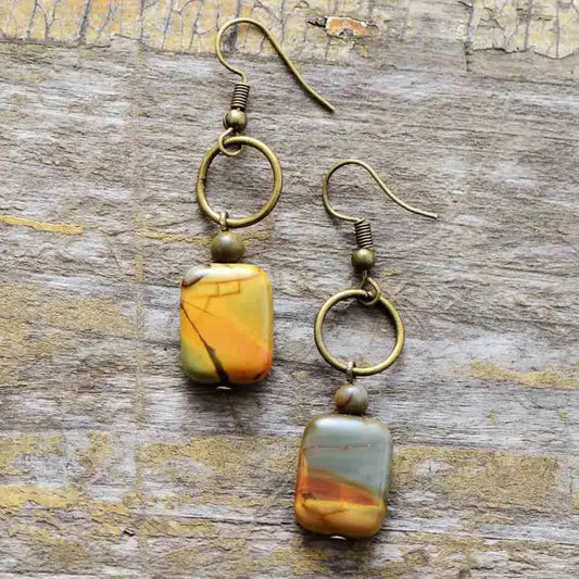 Vintage Natural Jasper Earring - Stylemz