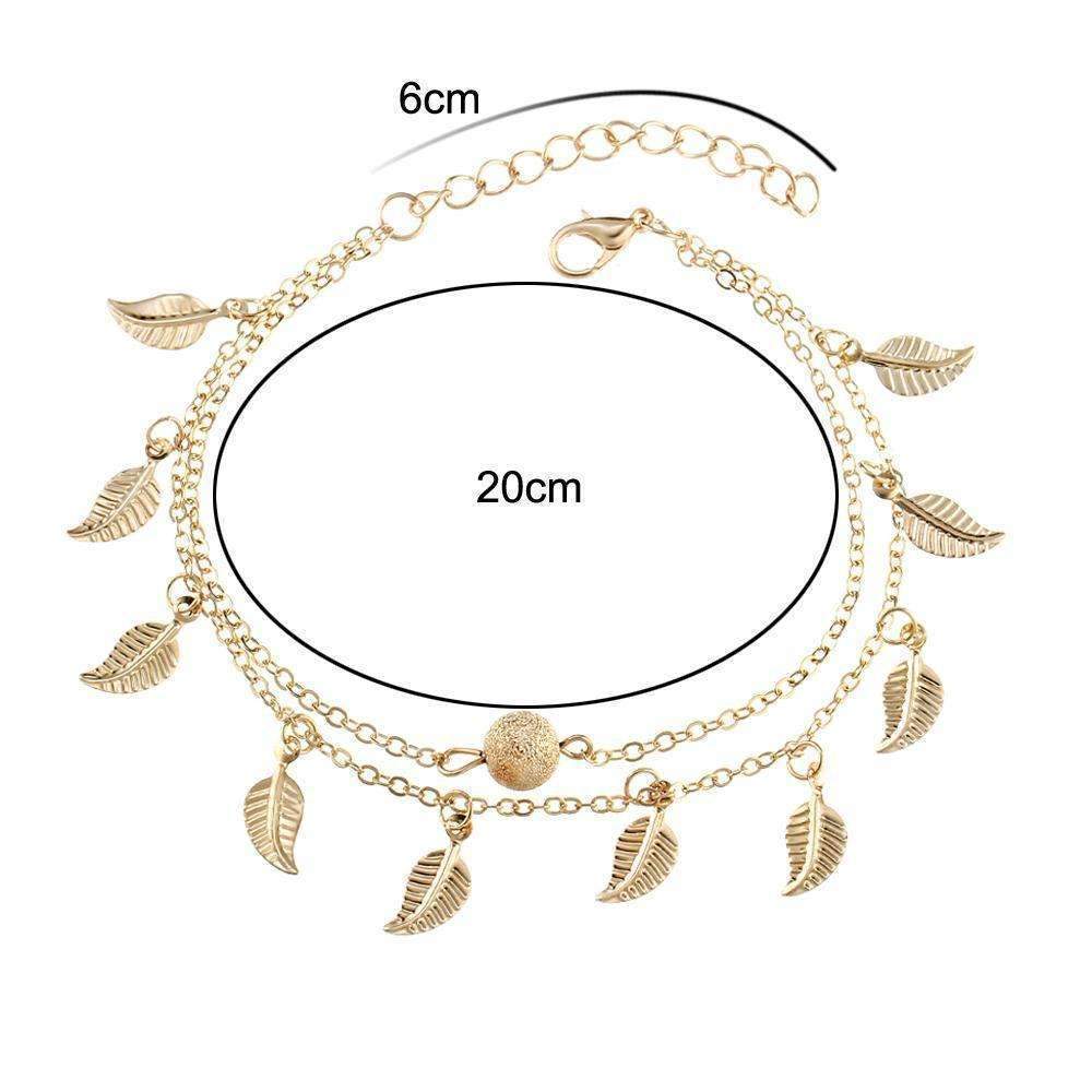 Double Layer Feather Anklet - Stylemz