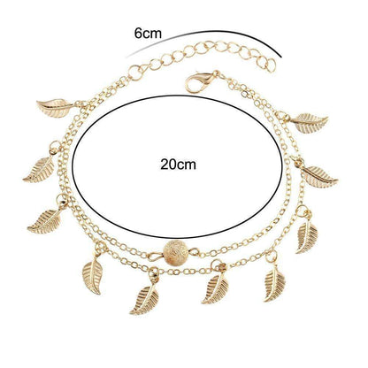 Double Layer Feather Anklet - Stylemz