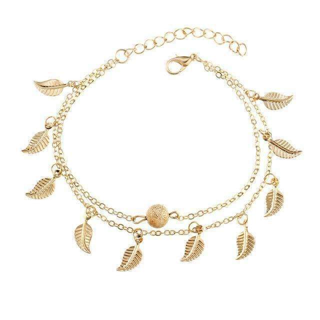 Double Layer Feather Anklet - Stylemz