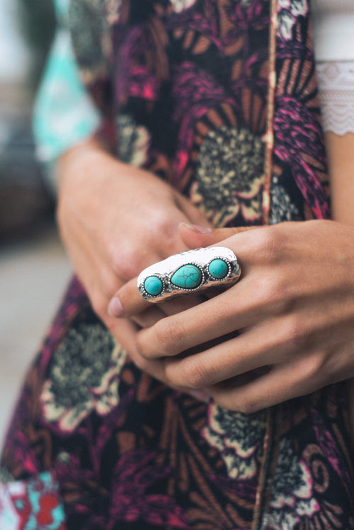 Waterfall Droplet Turquoise Stone Ring for Stunning Style