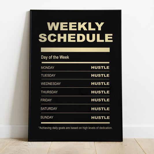 Weelly Schedule Poster Printed on Quality Satin Paper