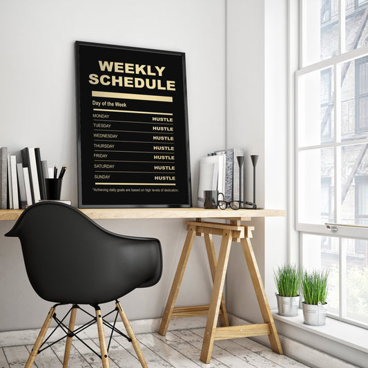 Weelly Schedule Poster Printed on Quality Satin Paper