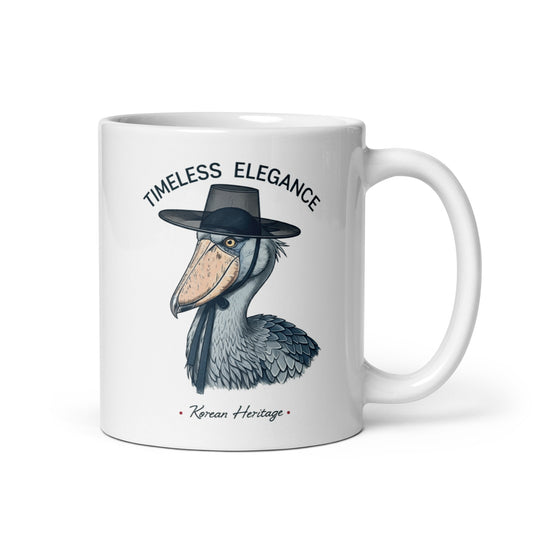 Mr. Shoebill, Korean Heritage White glossy mug  - Korea  - StyleMZ