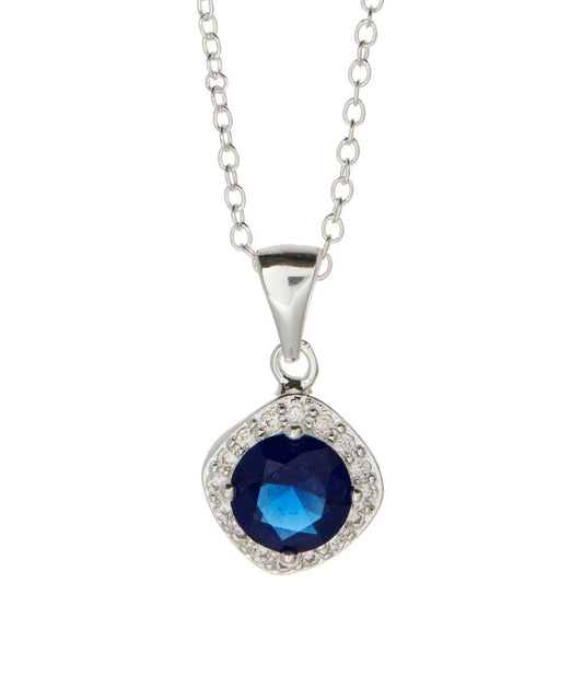 Windsor Necklace With Blue Crystal Pendant Necklace 18 Inch