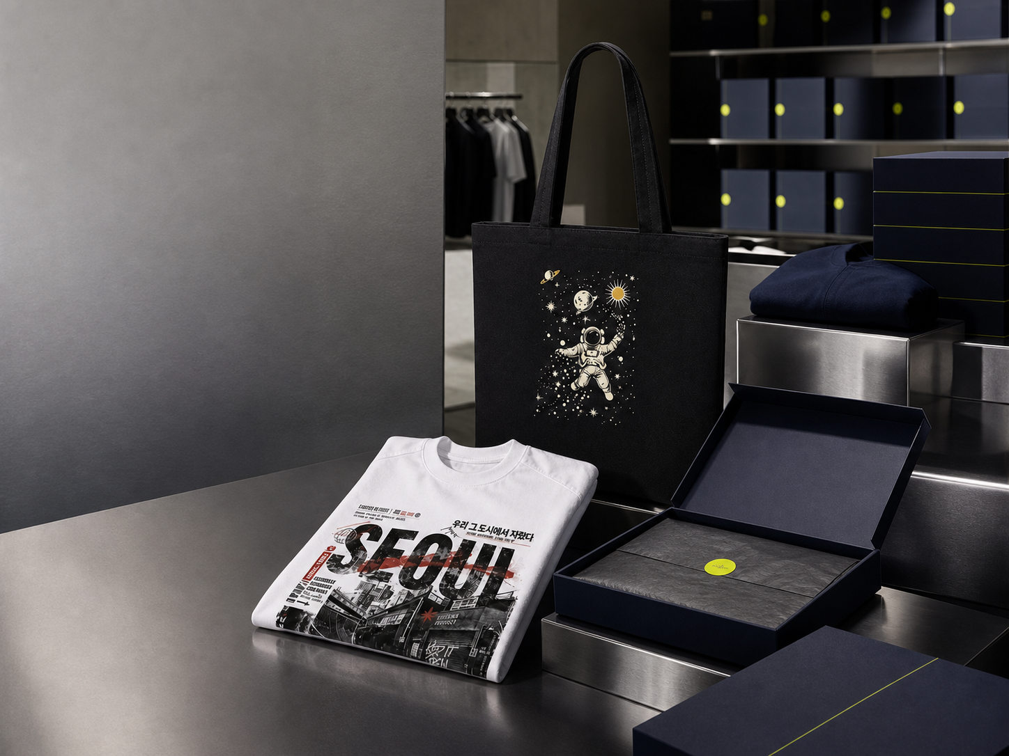 StyleMZ graphic products presented in the global edition packaging showroom