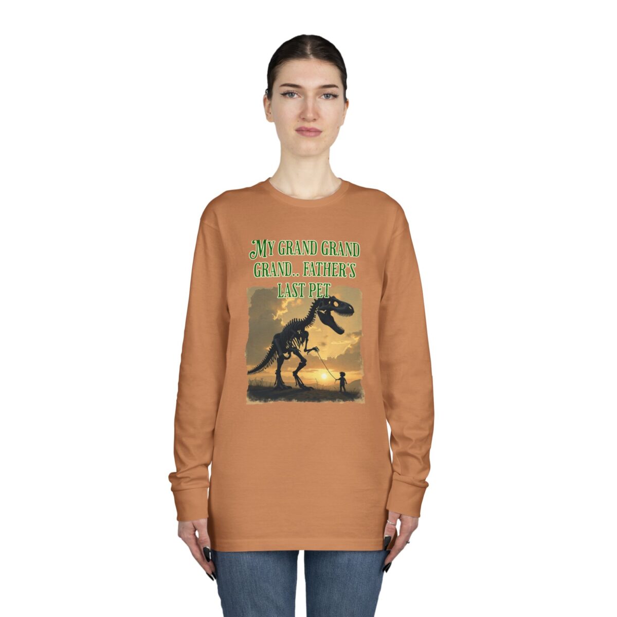 My Grand Grand Grandfather's Last Pet Long Sleeve Crewneck Tee - Dinosaur Theme - Image 12