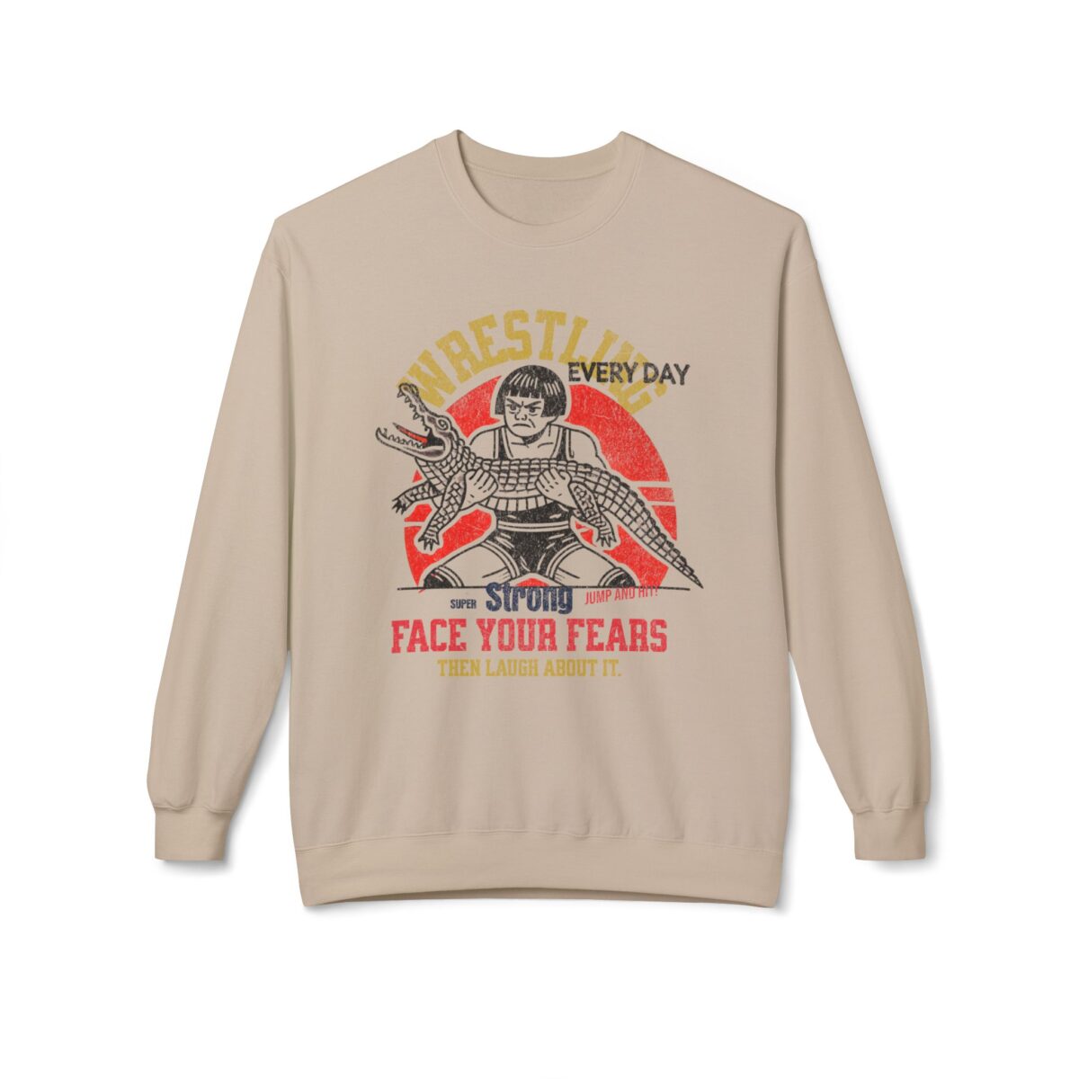 Face your fears Unisex Midweight Softstyle Fleece Crewneck Sweatshirt - Image 5