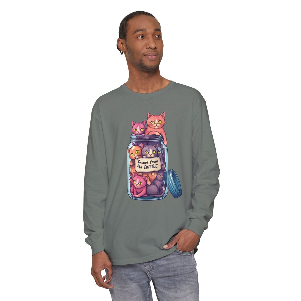 Escape from the bottle Unisex Garment-dyed Long Sleeve T-Shirt - Image 39