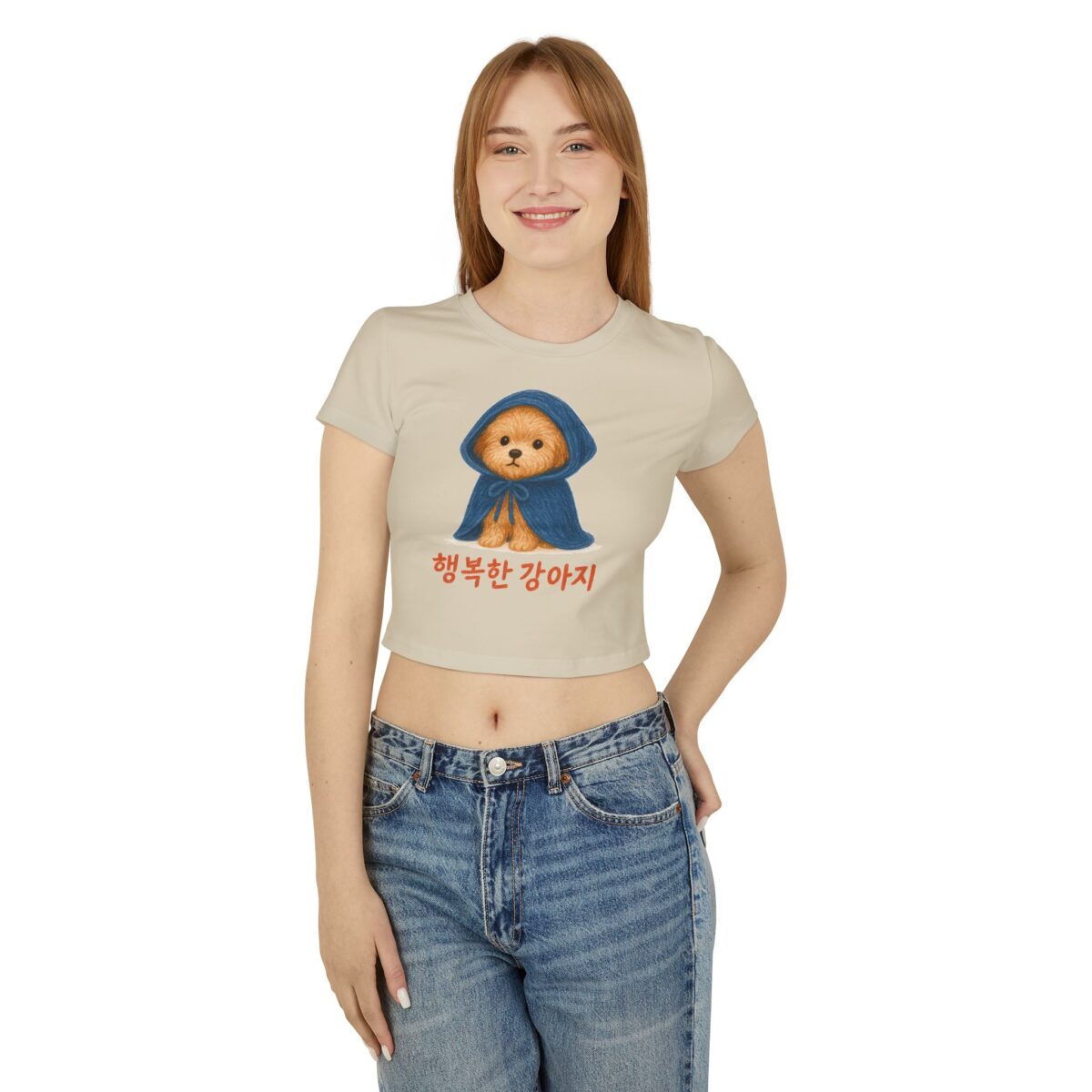 Happy Dog Graphic Baby Tee for Women - Happy Dog Design - Image 3