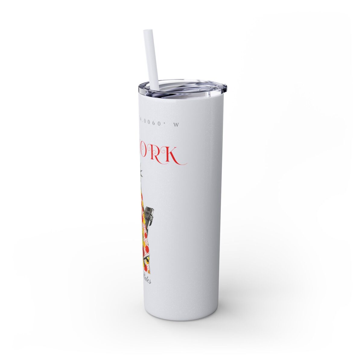 New York Glitter Skinny Tumbler with Straw, 20oz - Image 12