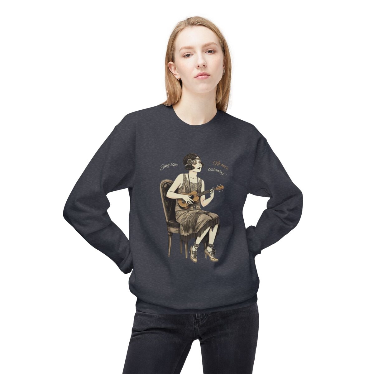 Sing like no one's listening Unisex Midweight Softstyle Fleece Crewneck Sweatshirt - Image 19