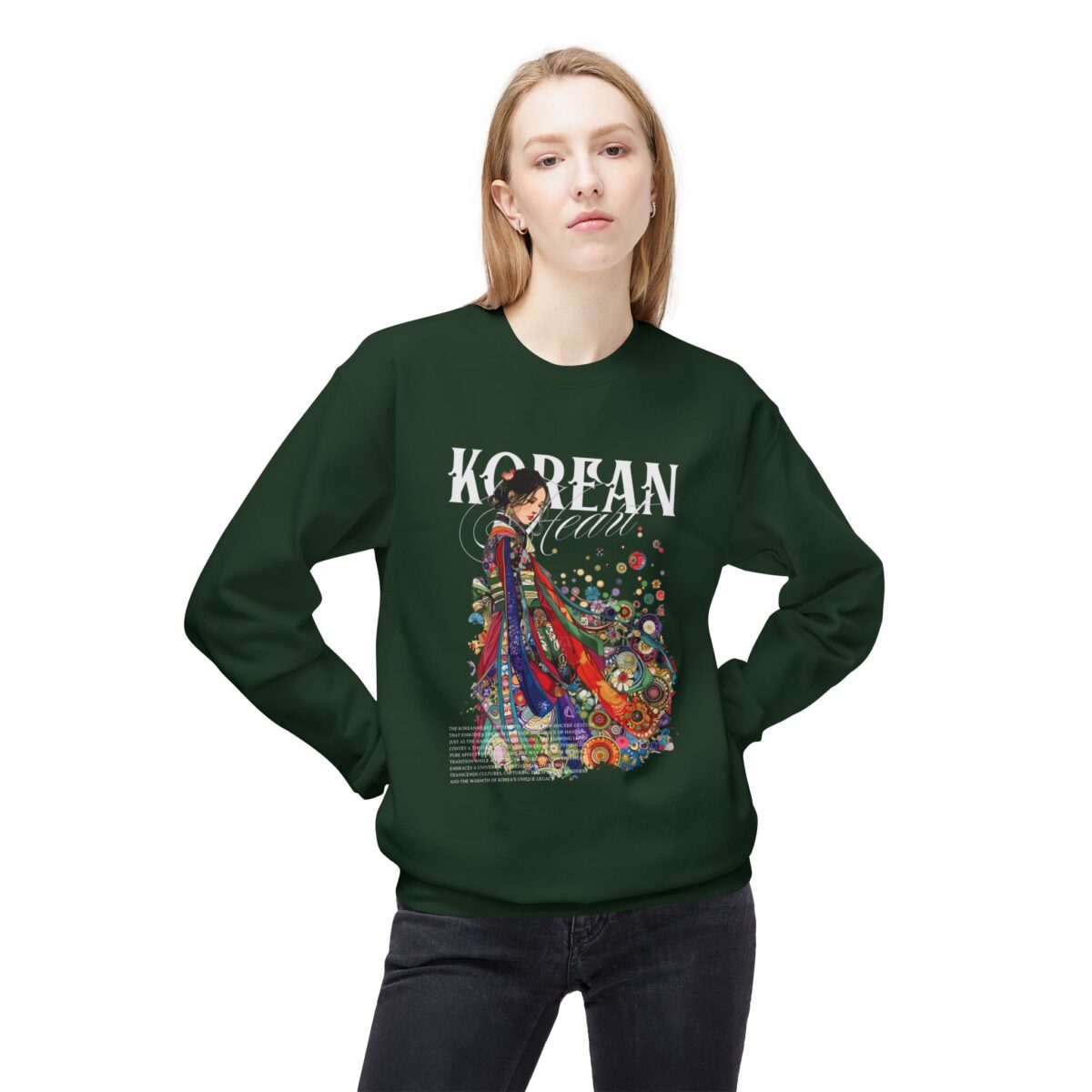 Korean heart Unisex Midweight Softstyle Fleece Crewneck Sweatshirt - Image 11