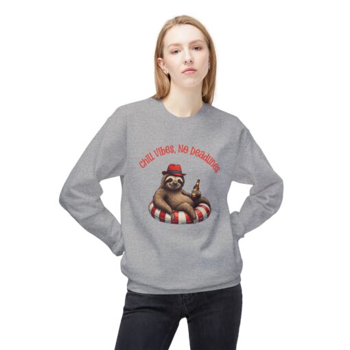 Chill vibes no deadline Unisex Midweight Softstyle Fleece Crewneck Sweatshirt - Image 11