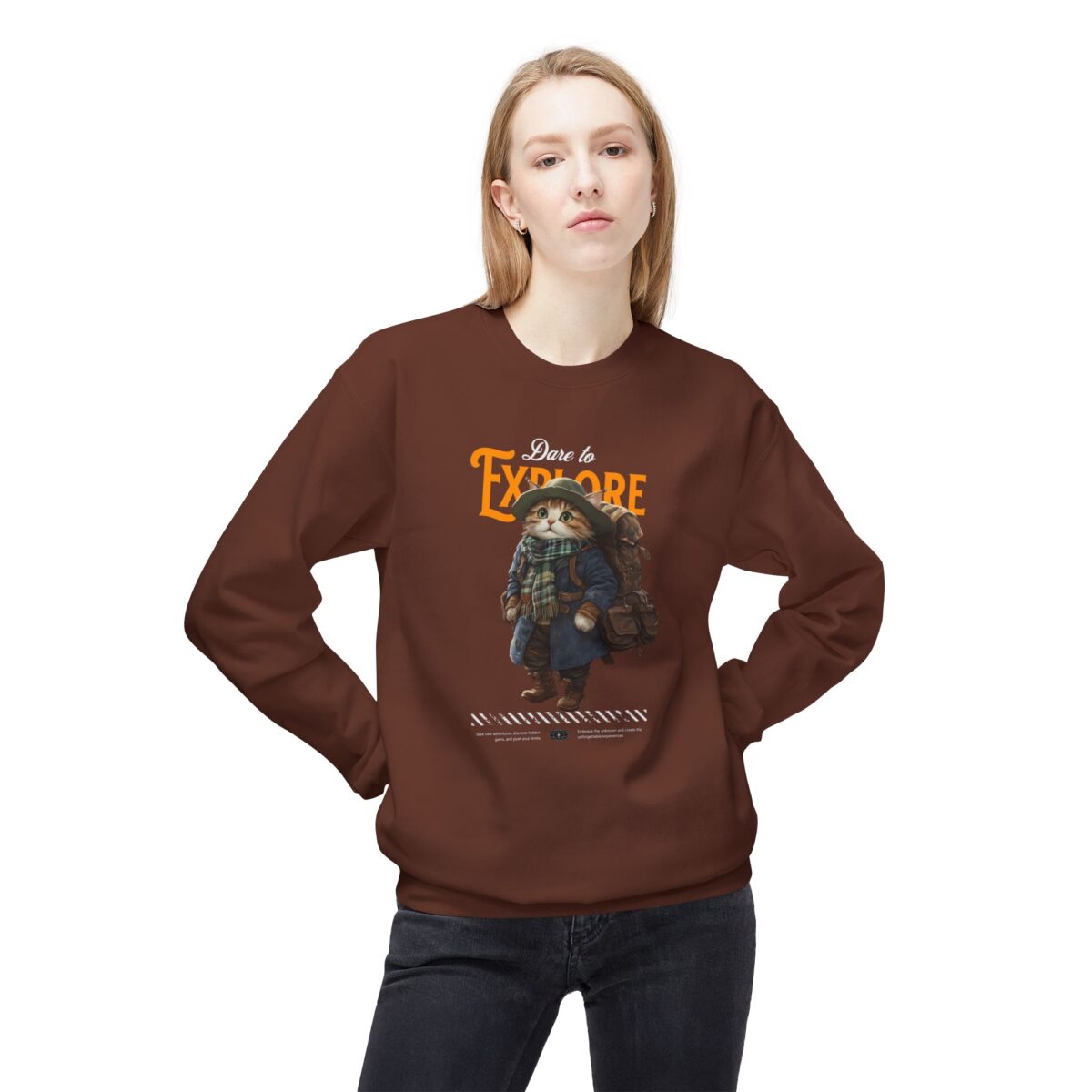 Dare to explore Unisex Midweight Softstyle Fleece Crewneck Sweatshirt - Image 3