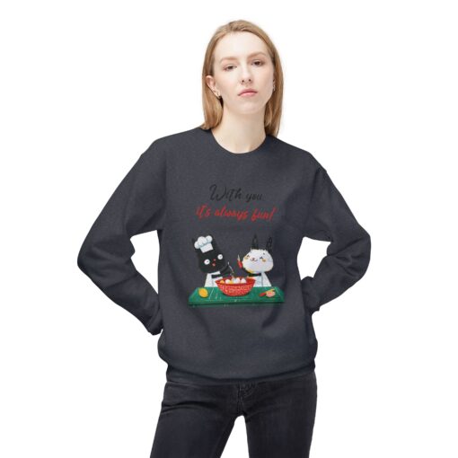 With you it's always fun Unisex Midweight Softstyle Fleece Crewneck Sweatshirt - Image 11