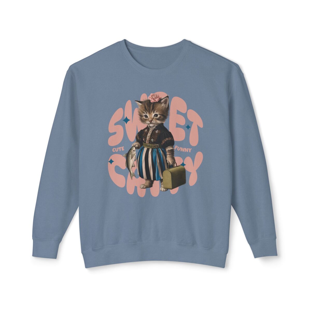 Sweet Catty Unisex Lightweight Crewneck Sweatshirt - Image 25