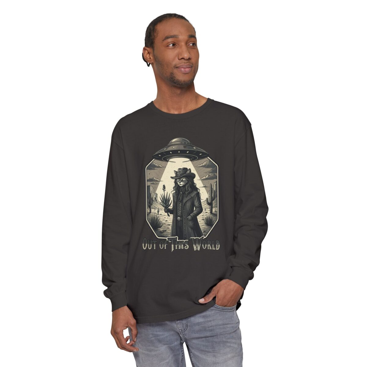 Out of this world Unisex Garment-dyed Long Sleeve T-Shirt - Image 11