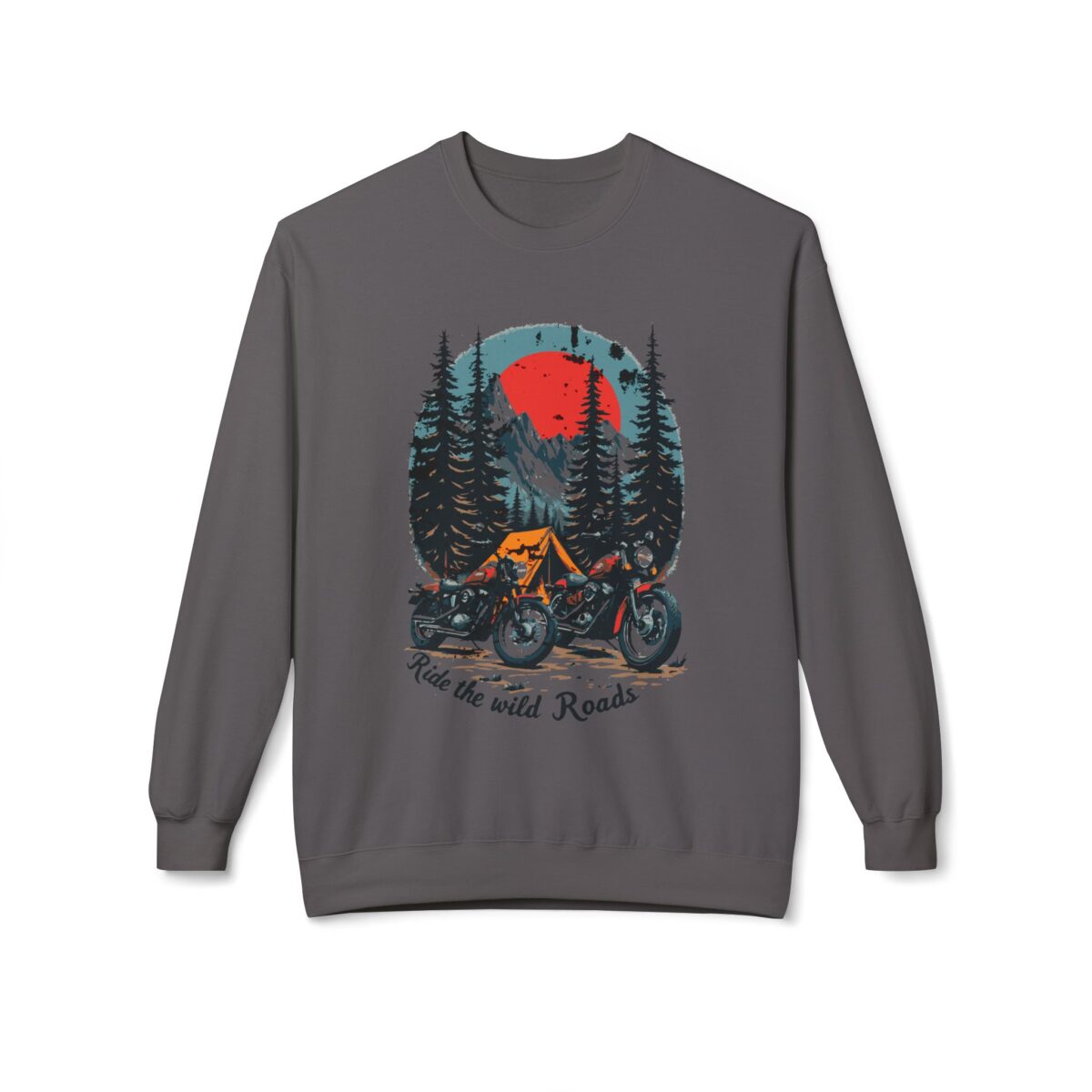 Ride the wild roads Unisex Midweight Softstyle Fleece Crewneck Sweatshirt - Image 13