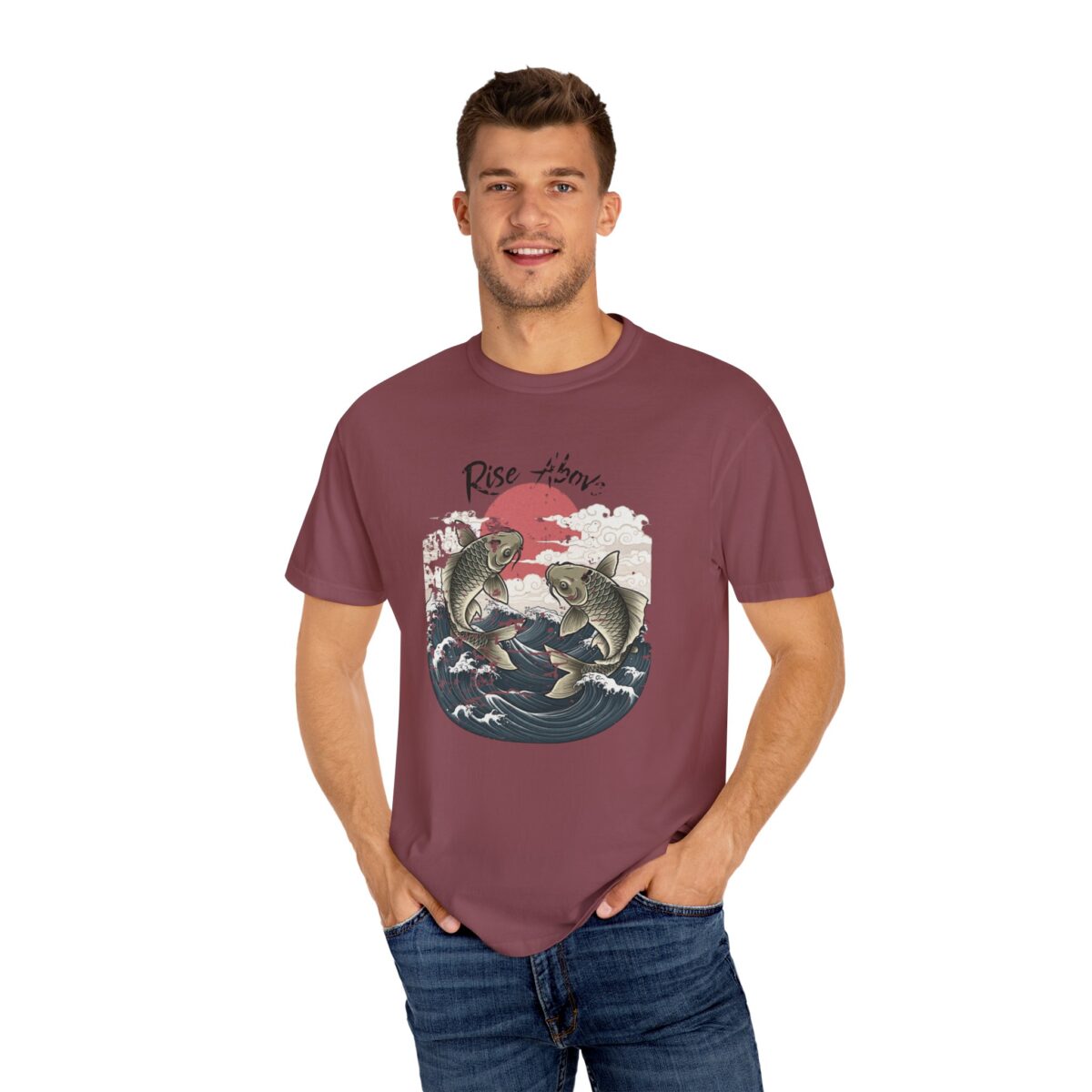 Rise above Unisex Garment-Dyed T-shirt - Image 48