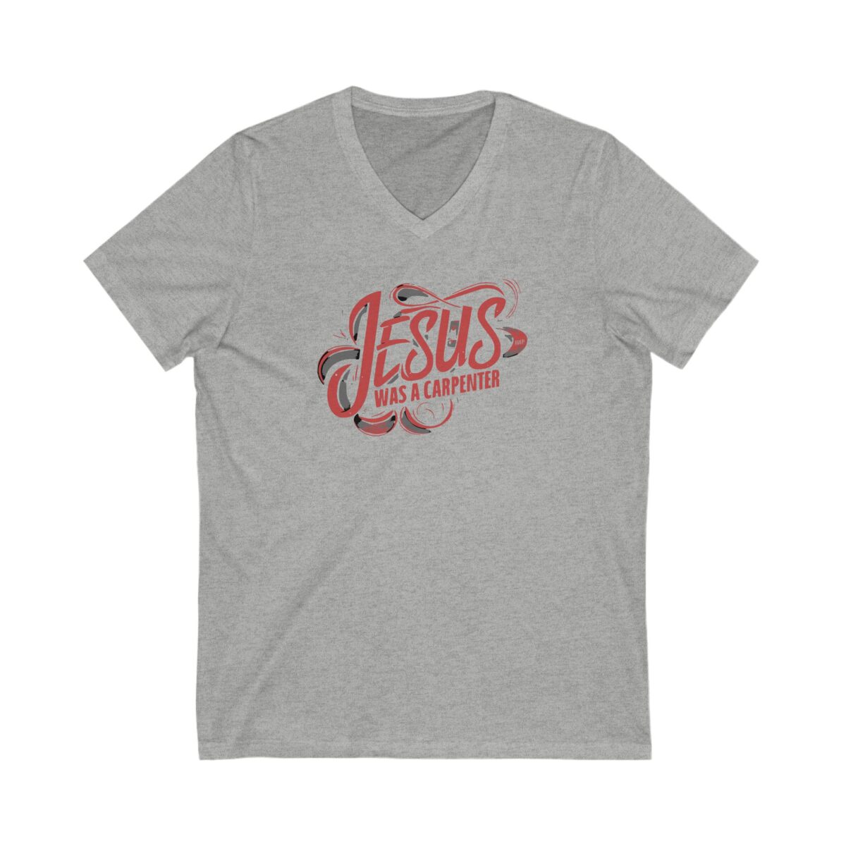 Jesus was a carpenter Unisex Jersey Short Sleeve V-Neck Tee - Image 5
