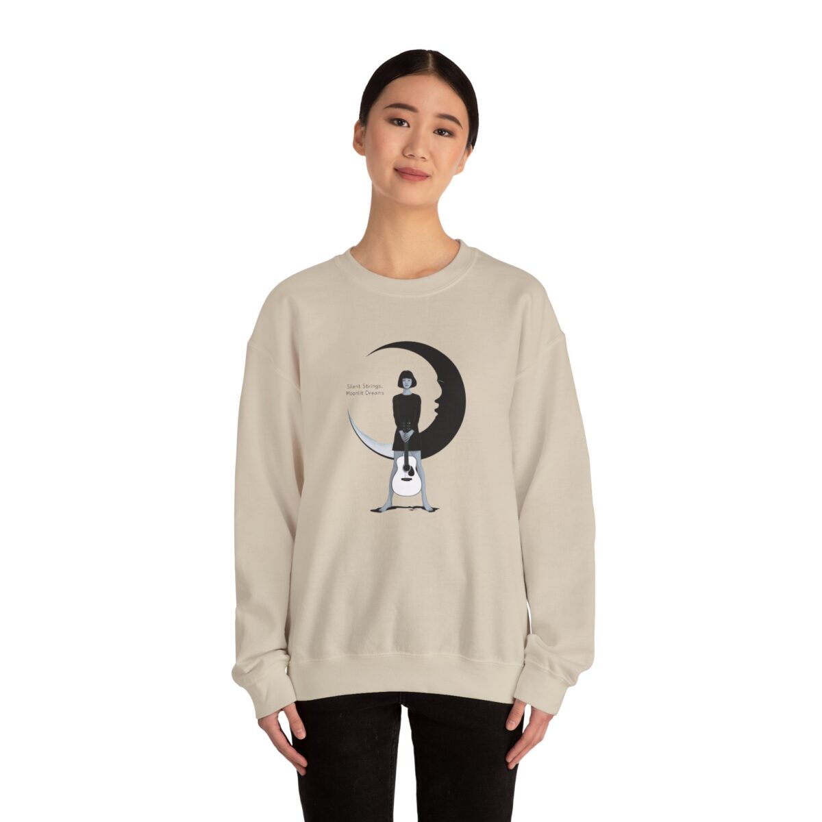 Silent Strings, Moonlit Dreams Unisex Heavy Blend™ Crewneck Sweatshirt - Image 8