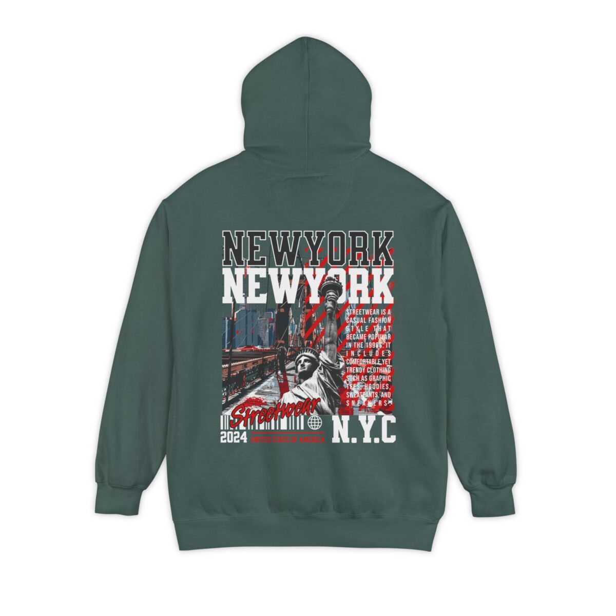 New York Streetwear Unisex Garment-Dyed Hoodie - Image 14