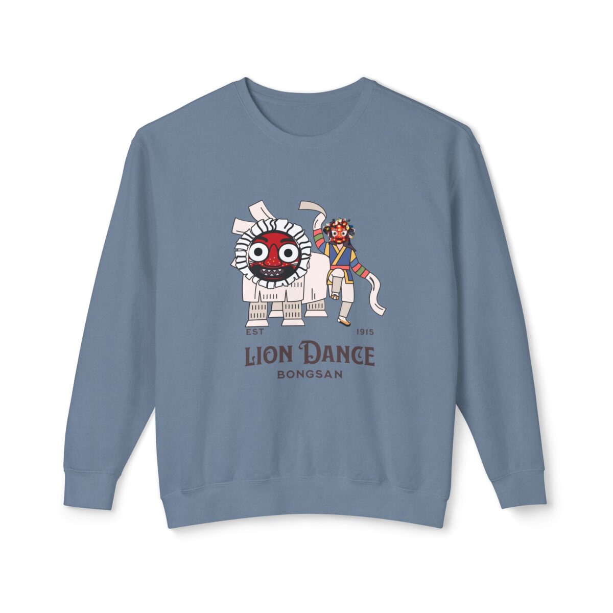 Korean traditional lion dance Unisex Lightweight Crewneck Sweatshirt - Image 25