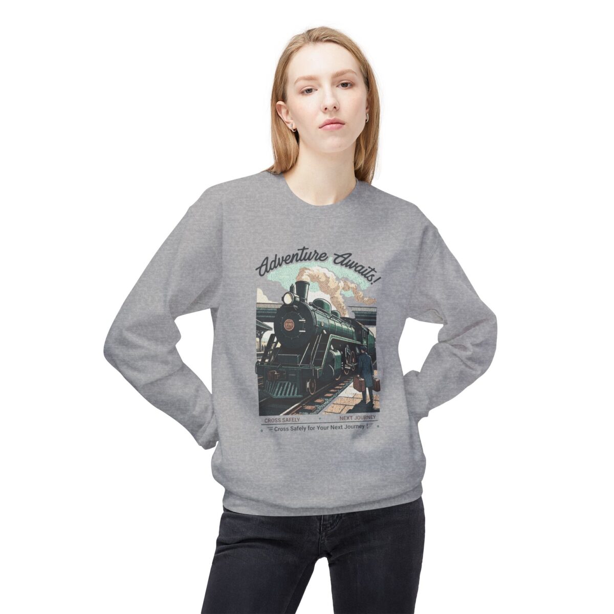 Cross safely Unisex Midweight Softstyle Fleece Crewneck Sweatshirt - Image 11