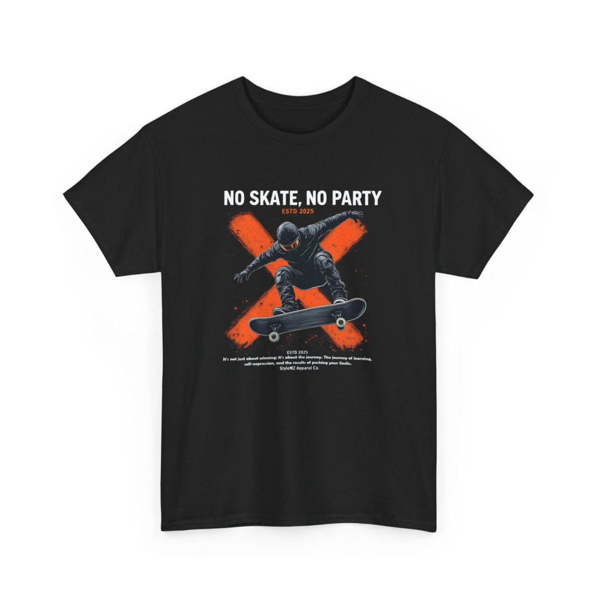 NO SKATE, NO PARTY Unisex Heavy Cotton Tee - Image 3
