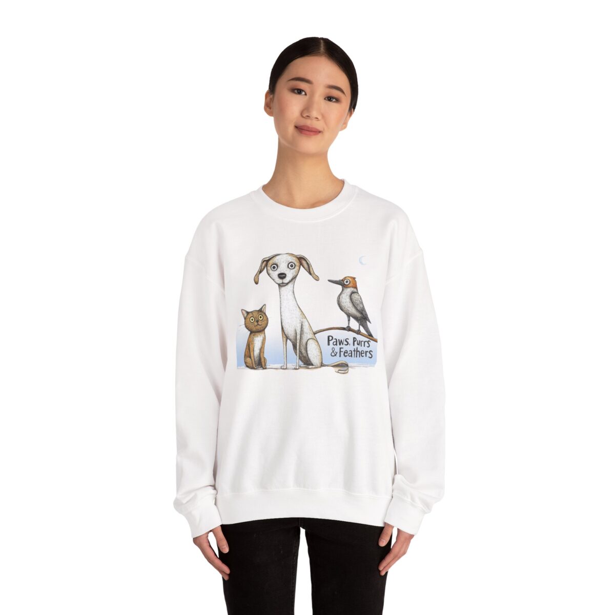Paws, Purrs & Feathers Unisex Heavy Blend™ Crewneck Sweatshirt - Image 4