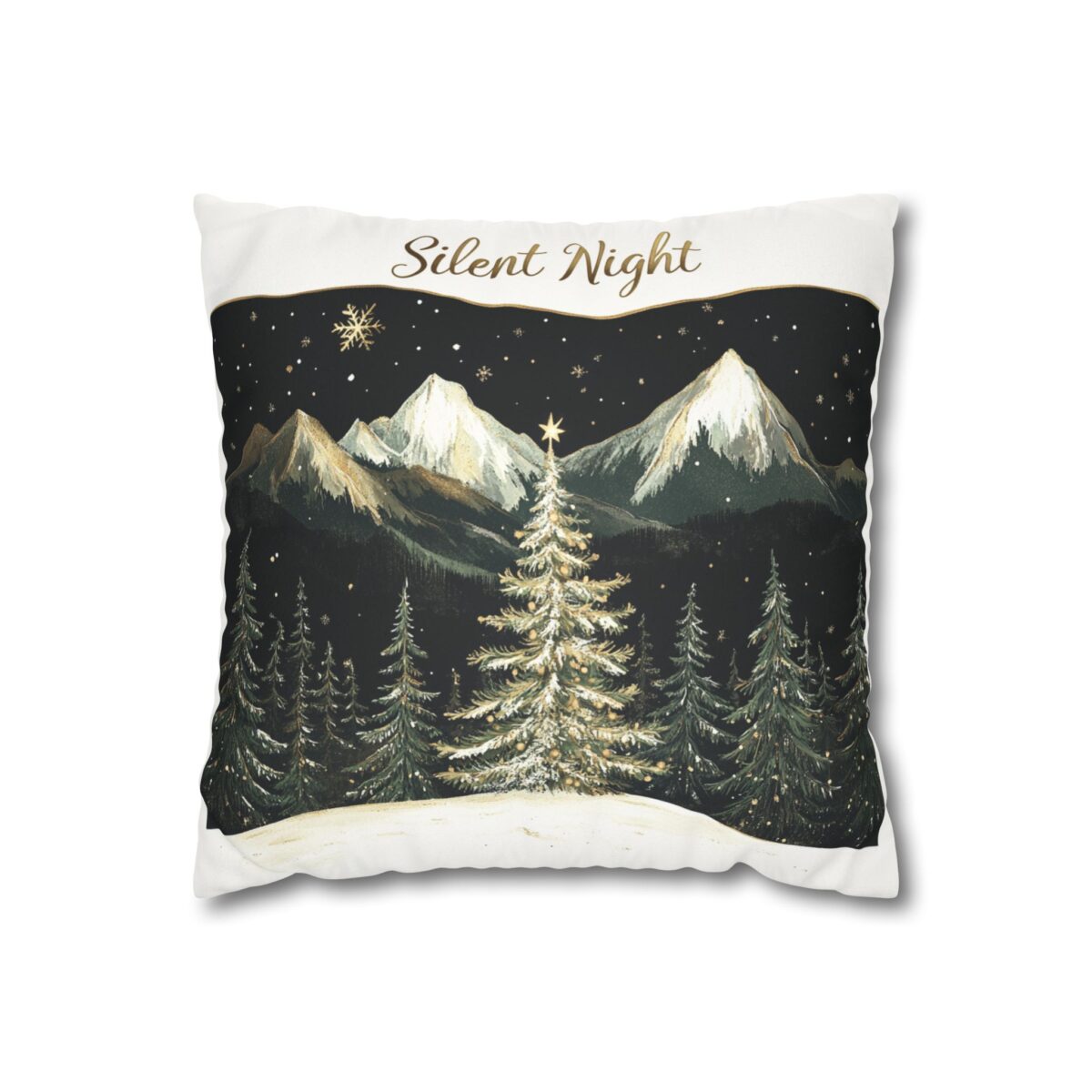 Silent night Faux Suede Square Pillowcase