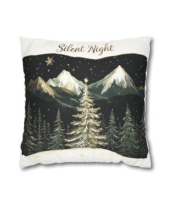 Silent night Faux Suede Square Pillowcase