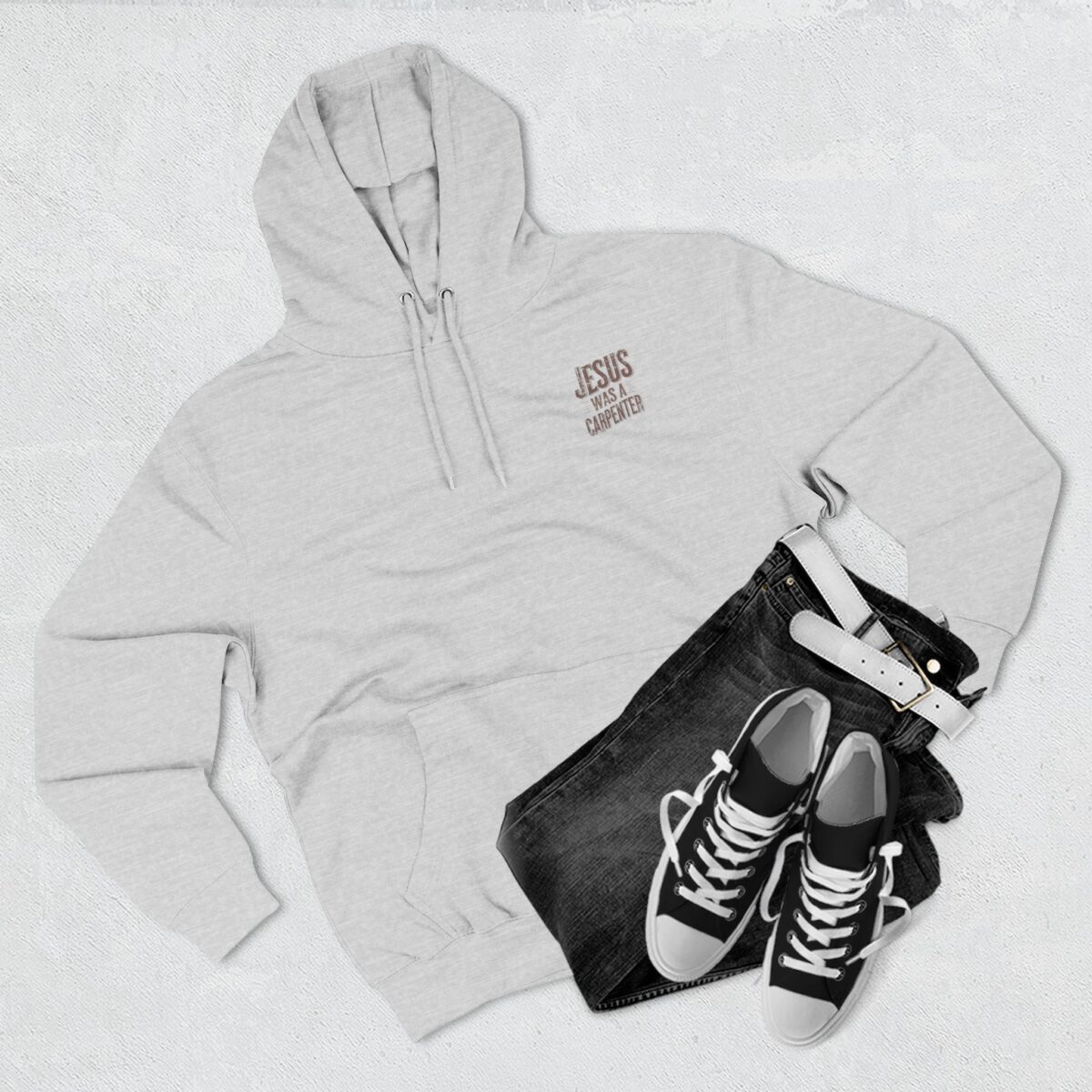 Jesus was a carpenter Three-Panel Fleece Hoodie - Image 7