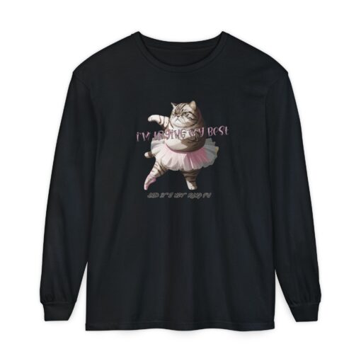 It's not kung fu Unisex Garment-dyed Long Sleeve T-Shirt - Image 17