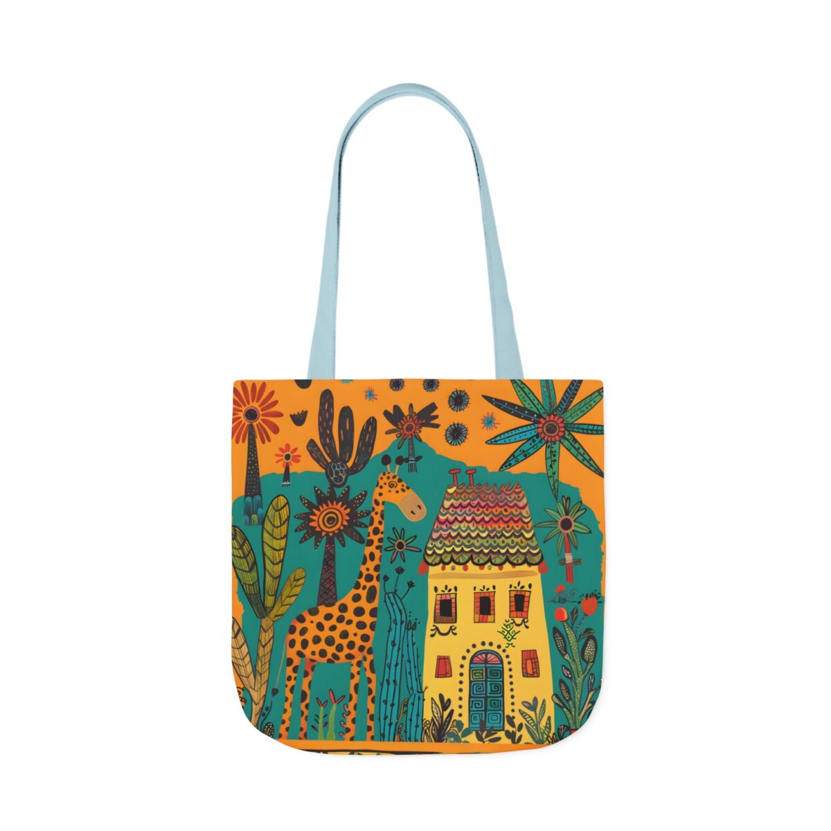 The giraffe that lives in my house Canvas Tote Bag, 5-Color Straps - Image 41