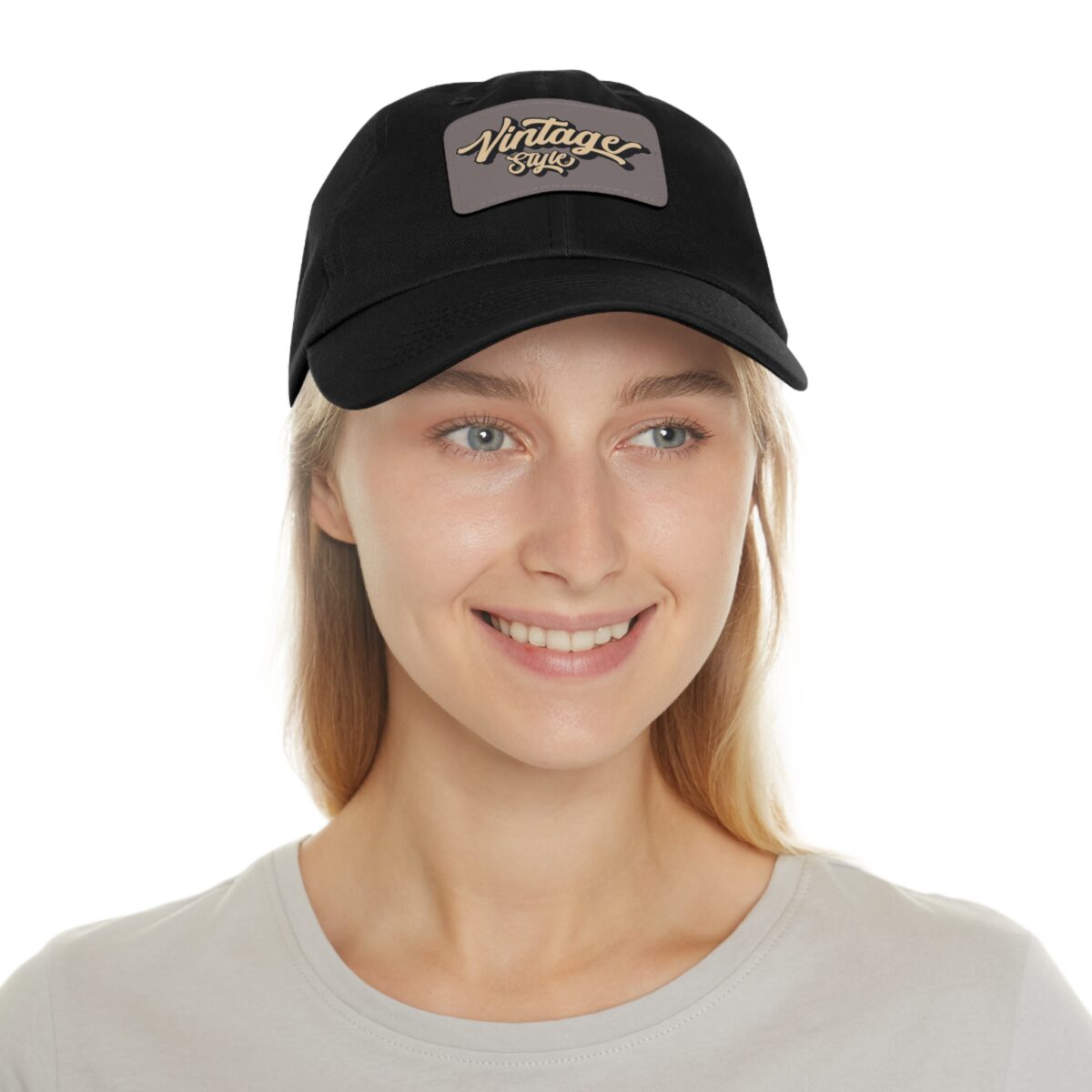 Vintage style Hat with Leather Patch (Rectangle) - Image 4
